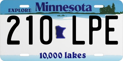 MN license plate 210LPE