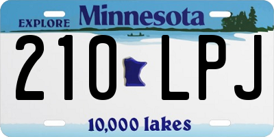 MN license plate 210LPJ
