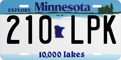 MN license plate 210LPK