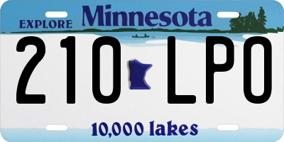 MN license plate 210LPO