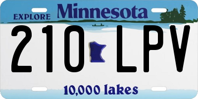 MN license plate 210LPV
