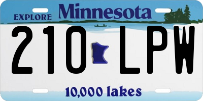 MN license plate 210LPW
