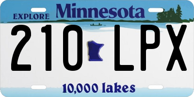 MN license plate 210LPX