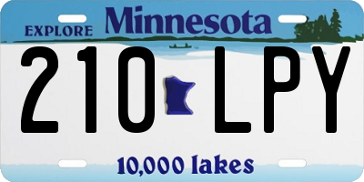 MN license plate 210LPY
