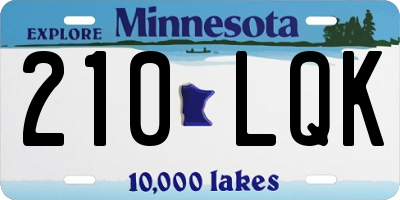 MN license plate 210LQK