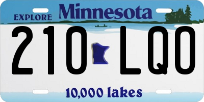 MN license plate 210LQO