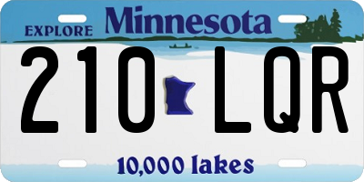 MN license plate 210LQR