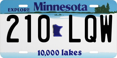 MN license plate 210LQW