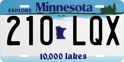 MN license plate 210LQX