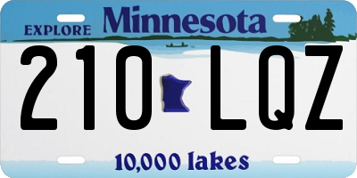 MN license plate 210LQZ