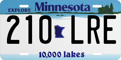 MN license plate 210LRE