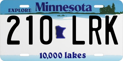 MN license plate 210LRK