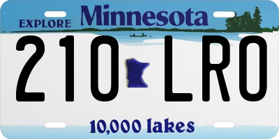 MN license plate 210LRO