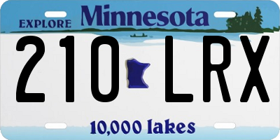 MN license plate 210LRX