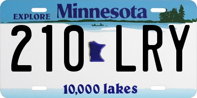 MN license plate 210LRY