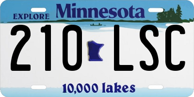 MN license plate 210LSC