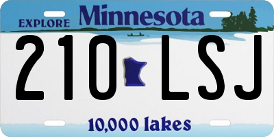 MN license plate 210LSJ
