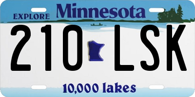 MN license plate 210LSK
