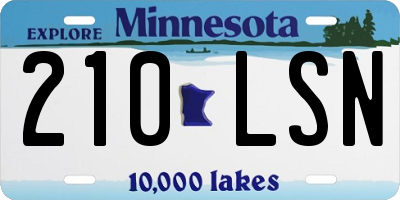 MN license plate 210LSN