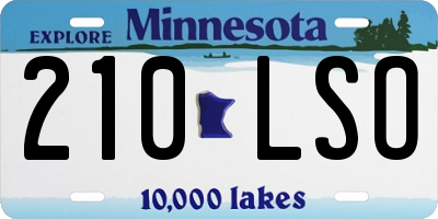 MN license plate 210LSO