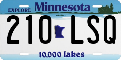 MN license plate 210LSQ