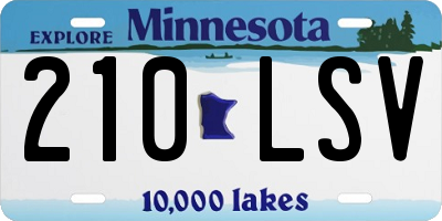 MN license plate 210LSV