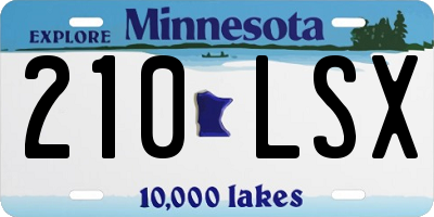 MN license plate 210LSX