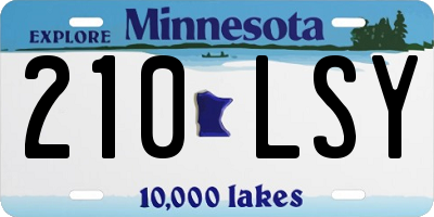 MN license plate 210LSY