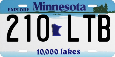 MN license plate 210LTB