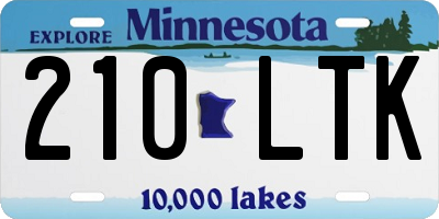 MN license plate 210LTK