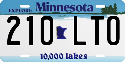 MN license plate 210LTO