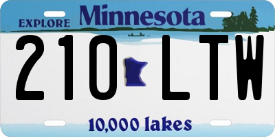 MN license plate 210LTW