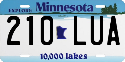 MN license plate 210LUA