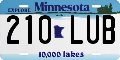 MN license plate 210LUB