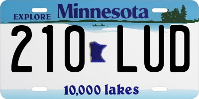 MN license plate 210LUD