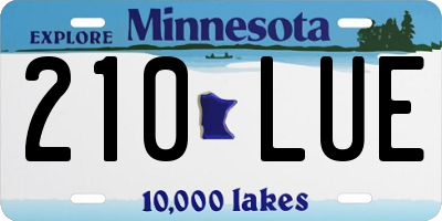 MN license plate 210LUE