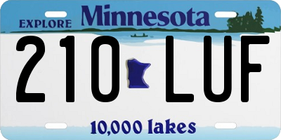 MN license plate 210LUF