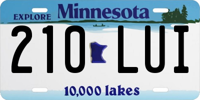 MN license plate 210LUI