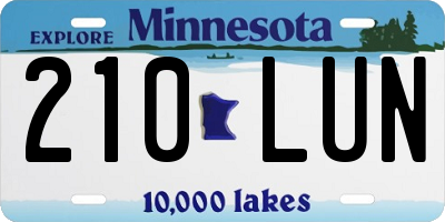 MN license plate 210LUN