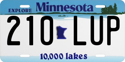 MN license plate 210LUP