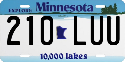 MN license plate 210LUU
