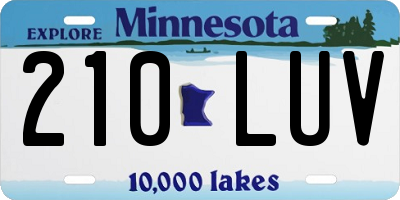 MN license plate 210LUV