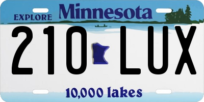 MN license plate 210LUX