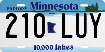 MN license plate 210LUY