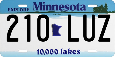 MN license plate 210LUZ