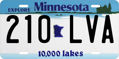 MN license plate 210LVA