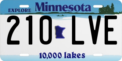 MN license plate 210LVE