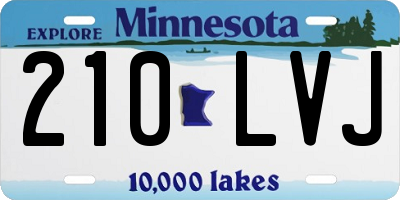MN license plate 210LVJ