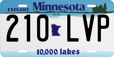 MN license plate 210LVP