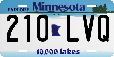 MN license plate 210LVQ
